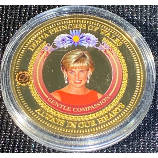  Princess Diana Commemorative 24K Gold Plated Proof Coin