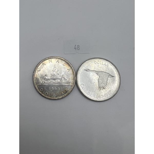 1965, 1967 Canadian Silver Dollars