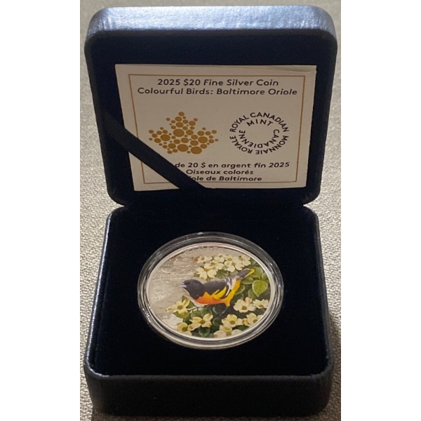2025 $20 Baltimore Oriole Fine Silver Coin 31.39 Grams