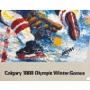 Image 3 : Calgary 1988 Olympic Winter Games Poster Signed by Artist Wesman, 30" x 24"