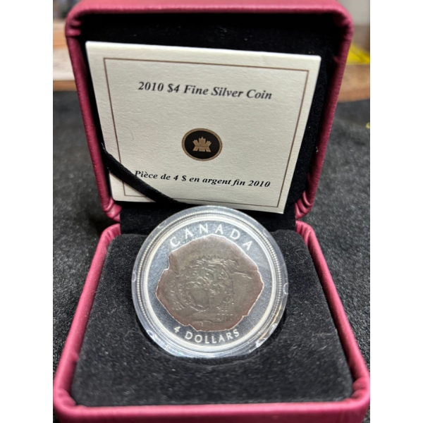 48-2010 $4 Dinosaur Collection: Dromaeosaurus - Pure Silver Coin 15.87g RCM