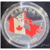 Image 2 : 2015 $3 50th Anniversary of the Canadian Flag Fine Silver Coin 7.96 Grams