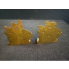 Image 2 : Gilt Iron Sailing Ship Book Ends 4T
