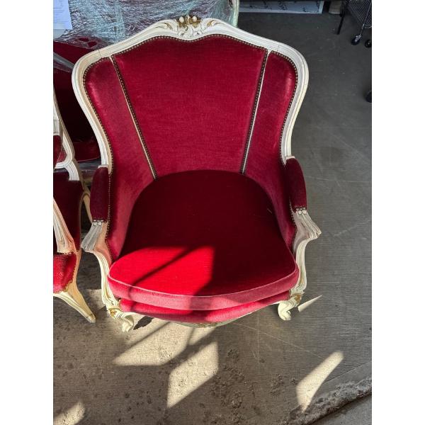 Red Velvet Arm Chair