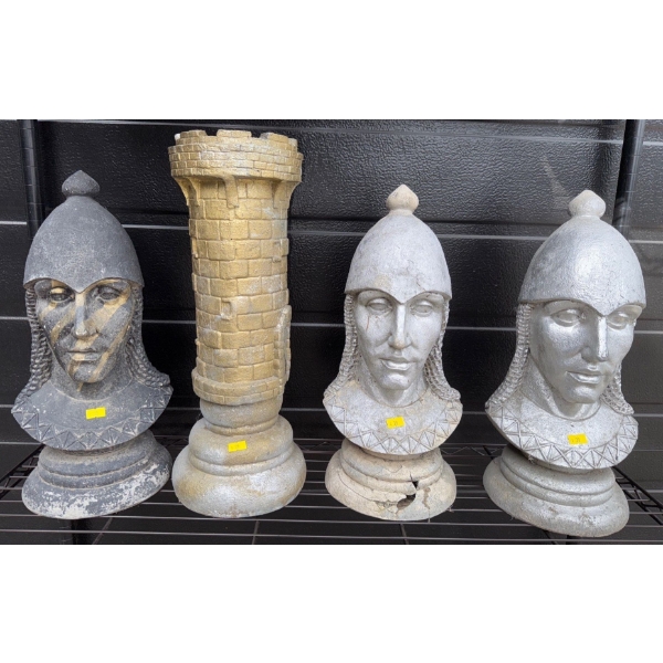 Medieval Yard Statues / Chess Pieces - Resin