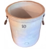 Image 1 : 10 Gallon White Glazed Stoneware Crock with Wire and Wood Handles