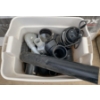 Image 3 : Tub of PVC Drain Fittings and Pump with Miscellaneous Parts