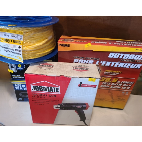 Polypropylene Rope, Ritecord Outdoor Cords, Jobmate Heat Gun 54-6502-2, Prime Outdoor Extension Cord