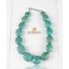 Image 4 : Turquoise Bead Necklace with Adjustable Chain and Sterling Silver Cuff Bracelet