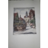 Image 1 : Old City Drawing, Unframed, Signature Illegible 9.5 X 13 