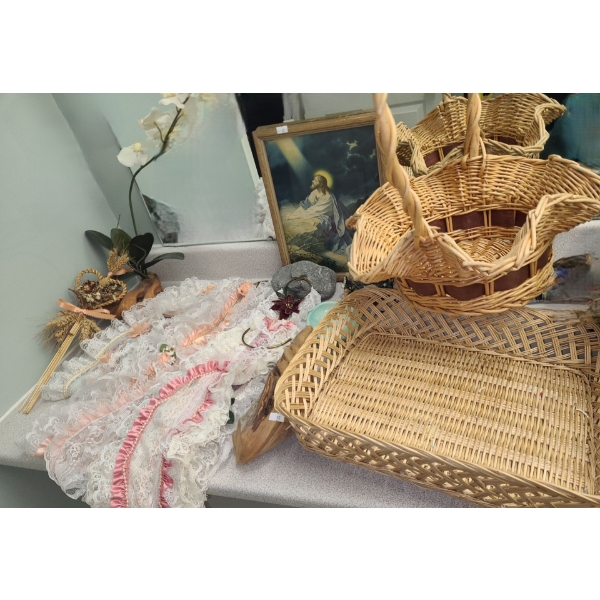 Basket 13.5 X 16, Jesus Print 10 X 13, Bathroom Decor and More!