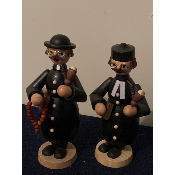 Pair of Wooden Preacher Teachers Made in Germany, Incense Burners/Smokers - 8T 