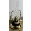 Image 3 : Brass Hurricane Oil Lamp, Copper Matchstick Holder, and Decorative Flask Set