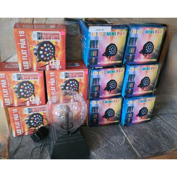 Plasma Ball Lamp & 11 Sets of LED Flat Party Lights 