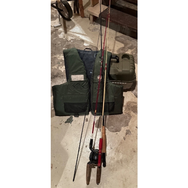 Life Jacket, Fishing Reels & Tackle Box