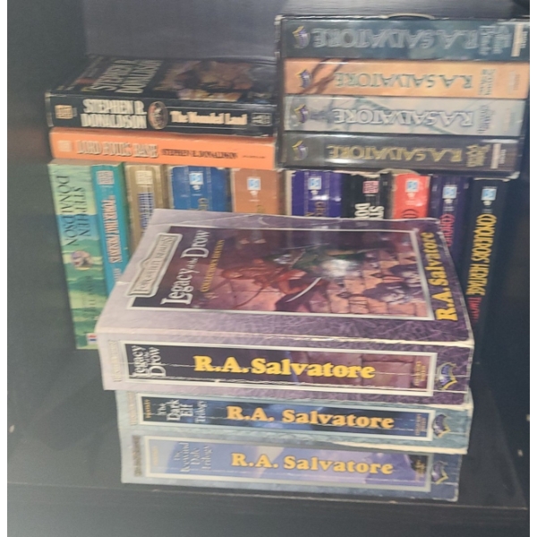 Selection of Books by Authors:R.A.Salvatore, Stephen Donaldson, George R.R. Martin and Timothy Zahn 