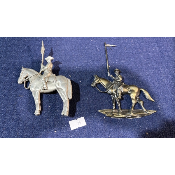 Pair of Metal Mounted Police Badges