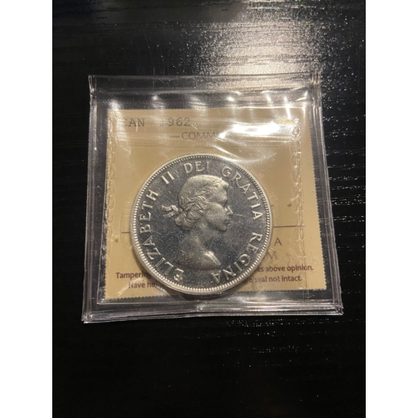 1962 Silver Canadian $1. Grade: ICSS  Pl-64 certification no. XZN 905 amazing coin 