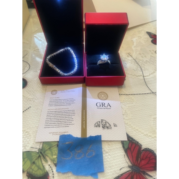 Moissanite Jewellery Set - Ring & Bracelet Size Unknown