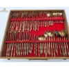 Image 4 : brass bambo Flatware Set with Red Velvet Storage Case