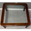 Image 2 : Mahogany Square Coffee Table w/ Glass Top 38x15