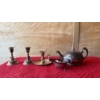 Image 1 : Silver Slate Candle Holders and Silver Plated Serving Pieces 