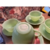 Image 4 :  Fire King mint green tea cup, and saucer, set 4 in total