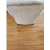 Image 6 : Vintage Upholstered Armchair With Rose-Embossed Pattern and Wooden Detailing