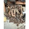Image 1 : antique large box of railway pins and rail anchors all cast-iron