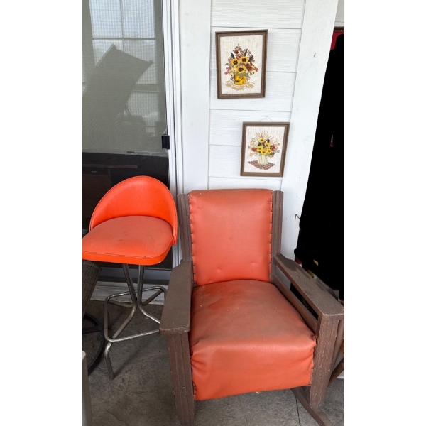 Orange Chairs & Small Needlepoint Arts 