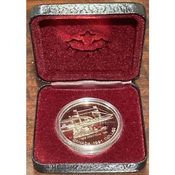 1991 Steamer Frontenac Launching 175th Anniversary Proof Coin 50% Silver 23.33 Grams
