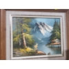 Image 2 : Mountain Scene Painting 15 X 13, Signature Illegible and Anne of Green Gables Print 7 X 22