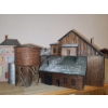 Image 3 : Assorted Model Railway Buildings Incl: Shell Oil, Wooden House and Water Tower