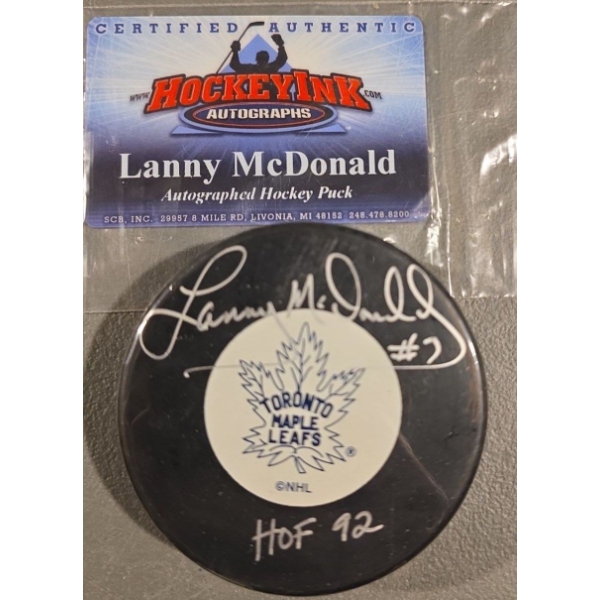 Lanny McDonald Hockey Ink Signed NHL Puck