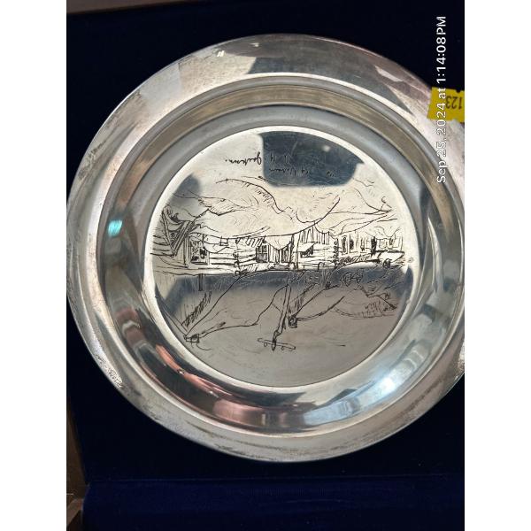 Sterling Silver Commemorative Decorative Plate By: A.Y. Jackson, The Wellings Mint 1971 