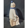 Image 3 : Casades Porcelain Figurine of Seated Pierrot with Hat and Collar