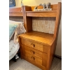 Image 2 : Retro Teak Queen Bed set with shelving including high-end mattress linens not included, comes in thr