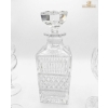 Image 2 : Vintage Bohemia Crystal Decanter 10''HEIGHT, Crystal Candle Stick Holders And Wine Glass 7''HEIGHT