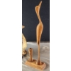 Image 3 : Vintage-Style Ceramic Vase and Wooden Bird Figurine