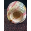 Image 8 : Two Mosaic Onyx Decorative Pieces - Obelisk and Sphere