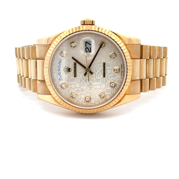 2002 Rolex 18K Day Date With Box Papers Certificate - Authenticated Original - Excellent Condition