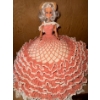 Image 1 : Vintage Barbie w/ Handmade Crochet Gown 14T Coral/White 