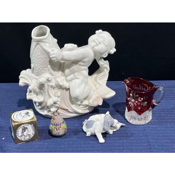 Collection of Ceramic, Brass, and Glass Decor