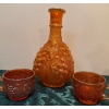 Image 2 : Imperial Grape Decanter & Marigold Carnival Glass Grape Punch Cups(Northwood Co)