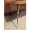 Image 1 : Wood-Laminate Dining Table and Metal Chair with Upholstered Backrest