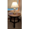 Image 1 : Hand Carved Walnut Wood Antique Canadian Heirloom Side Table From Fairmont Hotel and Waterford Lamp