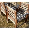 Image 4 : Four Wooden Fire Pit Chairs w/ Small Wood Table