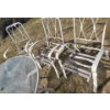 Image 2 : Outdoor Metal and Tempered Glass Table 42" Diameter, 29 T and 3 Chairs 23 W, 24 D, 36 T