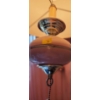 Image 2 : Pink Ceiling Hanging Light 22 T w/ Hanging Chain and 2 Matching Table Lamps 29 T to Top of Finial 
