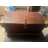 Image 1 : Large Wooden Trunk with Brass Fixtures, 29 inches wide, 15.5 inches High, 15 inched Depth.